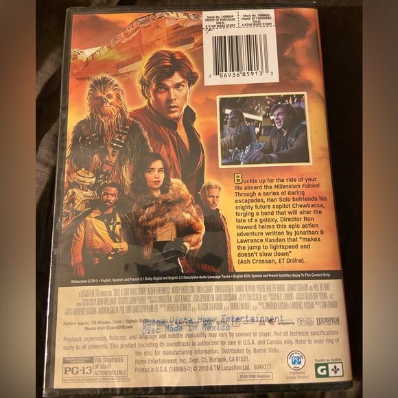 Solo A Star Wars story DVD NEW still sealed ... DVD only & 2 used wonky/hoot - Picture 3 of 12